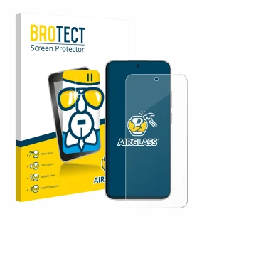 Front side of a product packaging with the brand logo BROTECT. Next to it is the device Xiaomi Redmi Note 15 Pro shown with th