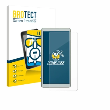 Front side of a product packaging with the brand logo BROTECT. Next to it is the device Viwoods AiPaper Reader shown with the 