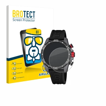 Front side of a product packaging with the brand logo BROTECT. Next to it is the device Lotus Connected 20000/4 (45 mm) shown 