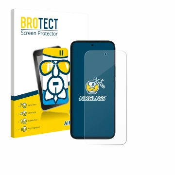 Front side of a product packaging with the brand logo BROTECT. Next to it is the device Honor Play 10C shown with the correspo