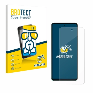Front side of a product packaging with the brand logo BROTECT. Next to it is the device Oppo A5 shown with the corresponding s