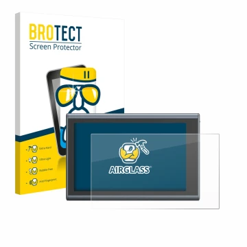 Front side of a product packaging with the brand logo BROTECT. Next to it is the device SmallRig Wireless Monitor shown with t