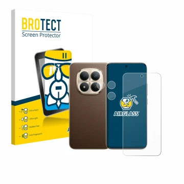 Front side of a product packaging with the brand logo BROTECT. Next to it is the device Xiaomi Redmi Note 15 Pro Plus 5G (Fron