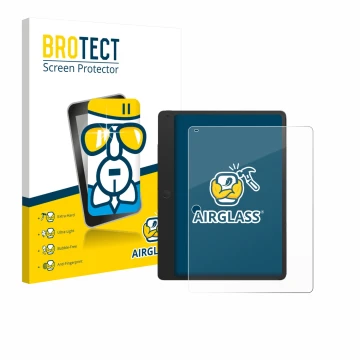 Front side of a product packaging with the brand logo BROTECT. Next to it is the device TCL Note A1 shown with the correspondi