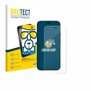 Front side of a product packaging with the brand logo BROTECT. Next to it is the device Huawei Nova 15 Ultra shown with the co