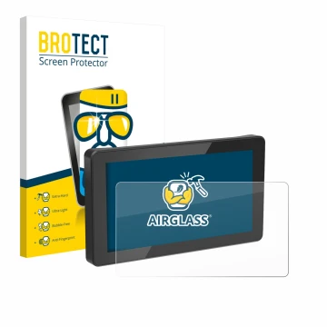 Front side of a product packaging with the brand logo BROTECT. Next to it is the device Innovv N1 5.5