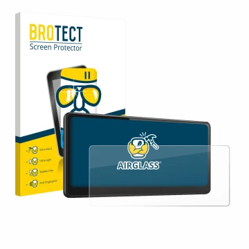 Front side of a product packaging with the brand logo BROTECT. Next to it is the device CarpodGo T3 Pro 8.9