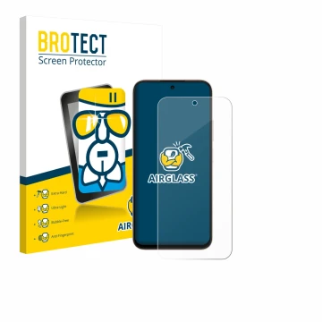 Front side of a product packaging with the brand logo BROTECT. Next to it is the device Oppo A6t 4G shown with the correspondi