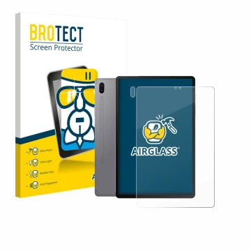 Front side of a product packaging with the brand logo BROTECT. Next to it is the device Samsung Galaxy Tab S6 2020 (Front+Came