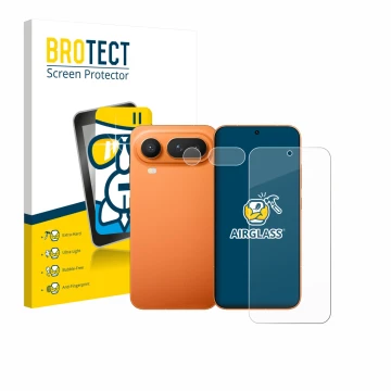 Front side of a product packaging with the brand logo BROTECT. Next to it is the device Honor Magic 8 Pro Lite (Front+Camera) 