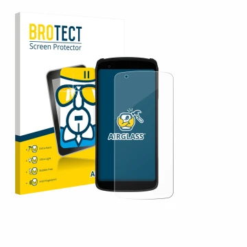 Front side of a product packaging with the brand logo BROTECT. Next to it is the device Zebra TC22R shown with the correspondi