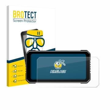 Front side of a product packaging with the brand logo BROTECT. Next to it is the device Vtopek MT26 6.25