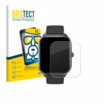 Front side of a product packaging with the brand logo BROTECT. Next to it is the device FORRLITE Smartwatch 2.01