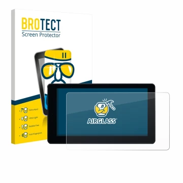 Front side of a product packaging with the brand logo BROTECT. Next to it is the device Zontes 368K shown with the correspondi