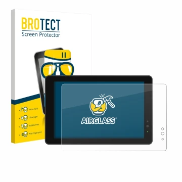 Front side of a product packaging with the brand logo BROTECT. Next to it is the device Lilliput 719/T 7