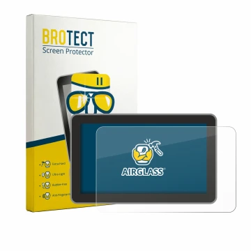 Front side of a product packaging with the brand logo BROTECT. Next to it is the device Bambu Lab H2C shown with the correspon