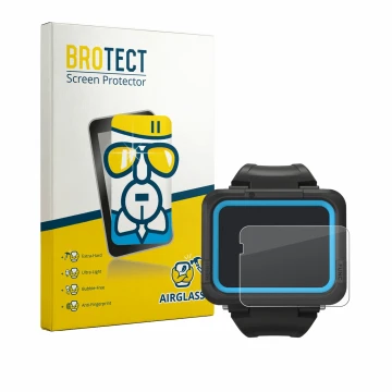 Front side of a product packaging with the brand logo BROTECT. Next to it is the device Shearwater PEREGRINE dive computer sho