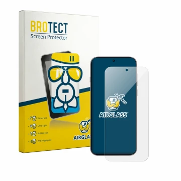 Front side of a product packaging with the brand logo BROTECT. Next to it is the device Oppo Find X10 Pro Max shown with the c