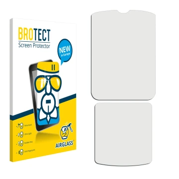 Front side of a product packaging with the brand logo BROTECT. Next to it is the corresponding screen protector.
