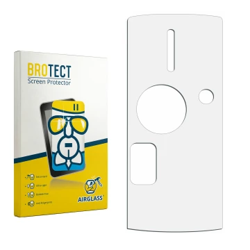 Front side of a product packaging with the brand logo BROTECT. Next to it is the corresponding screen protector.