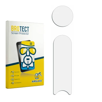 Front side of a product packaging with the brand logo BROTECT. Next to it is the corresponding screen protector.