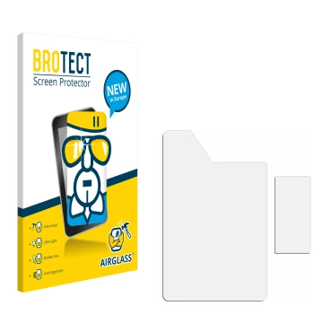 Front side of a product packaging with the brand logo BROTECT. Next to it is the corresponding screen protector.