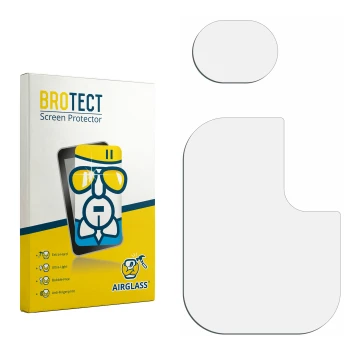 Front side of a product packaging with the brand logo BROTECT. Next to it is the corresponding screen protector.