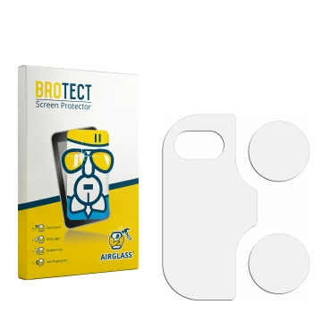 Front side of a product packaging with the brand logo BROTECT. Next to it is the corresponding screen protector.