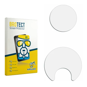Front side of a product packaging with the brand logo BROTECT. Next to it is the corresponding screen protector.