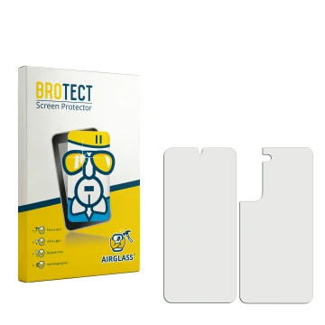 Front side of a product packaging with the brand logo BROTECT. Next to it is the corresponding screen protector.