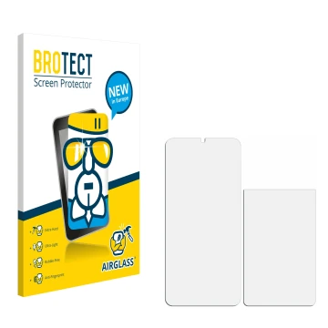 Front side of a product packaging with the brand logo BROTECT. Next to it is the corresponding screen protector.