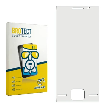 Front side of a product packaging with the brand logo BROTECT. Next to it is the corresponding screen protector.