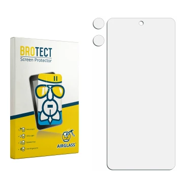 Front side of a product packaging with the brand logo BROTECT. Next to it is the corresponding screen protector.