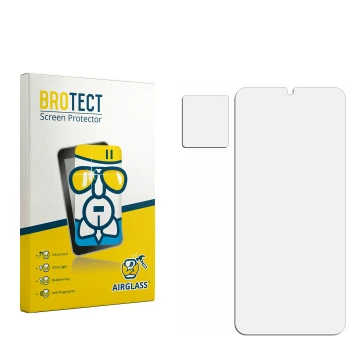 Front side of a product packaging with the brand logo BROTECT. Next to it is the corresponding screen protector.