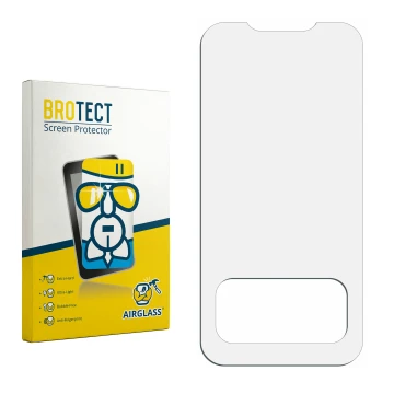 Front side of a product packaging with the brand logo BROTECT. Next to it is the corresponding screen protector.