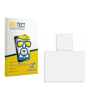 Front side of a product packaging with the brand logo BROTECT. Next to it is the corresponding screen protector.