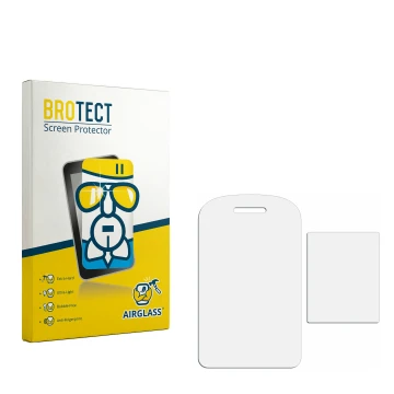 Front side of a product packaging with the brand logo BROTECT. Next to it is the corresponding screen protector.