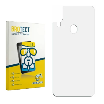 Front side of a product packaging with the brand logo BROTECT. Next to it is the corresponding screen protector.