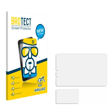 Front side of a product packaging with the brand logo BROTECT. Next to it is the corresponding screen protector.
