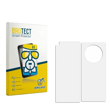 Front side of a product packaging with the brand logo BROTECT. Next to it is the corresponding screen protector.