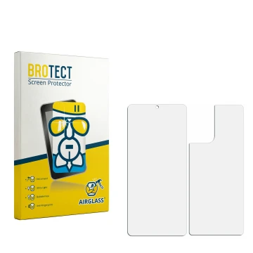Front side of a product packaging with the brand logo BROTECT. Next to it is the corresponding screen protector.