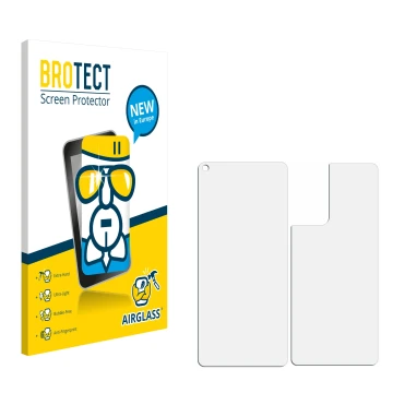 Front side of a product packaging with the brand logo BROTECT. Next to it is the corresponding screen protector.