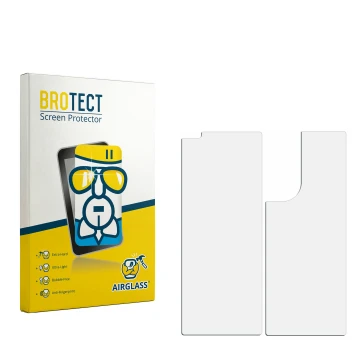 Front side of a product packaging with the brand logo BROTECT. Next to it is the corresponding screen protector.