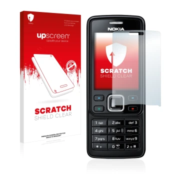 Front side of a product packaging with the brand logo upscreen. Next to it is the device Nokia 6300 2007 shown with the corres