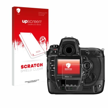 Front side of a product packaging with the brand logo upscreen. Next to it is the device Nikon D3 shown with the corresponding