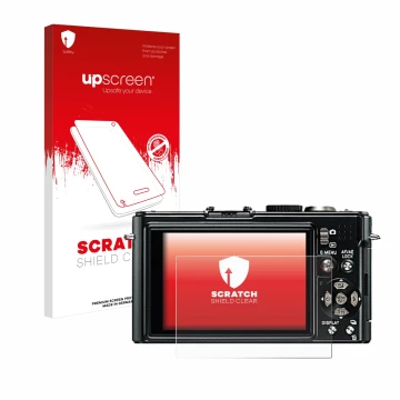 Front side of a product packaging with the brand logo upscreen. Next to it is the device Leica D-Lux 4 shown with the correspo
