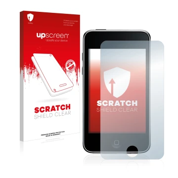 Front side of a product packaging with the brand logo upscreen. Next to it is the device Apple iPod Touch (2nd Gen.) shown wit