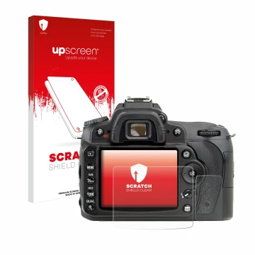 Front side of a product packaging with the brand logo upscreen. Next to it is the device Nikon D90 shown with the correspondin