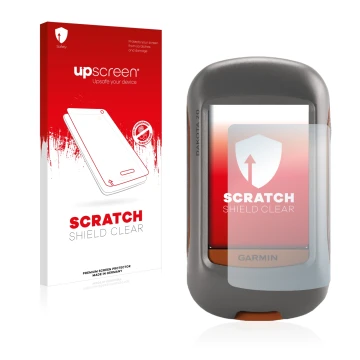 Front side of a product packaging with the brand logo upscreen. Next to it is the device Garmin Dakota 20 shown with the corre