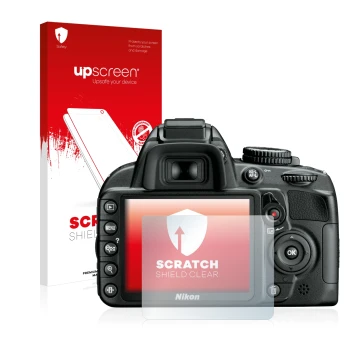 Front side of a product packaging with the brand logo upscreen. Next to it is the device Nikon D3100 shown with the correspond